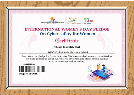 Organization's Cyber Safety Pledge for Women